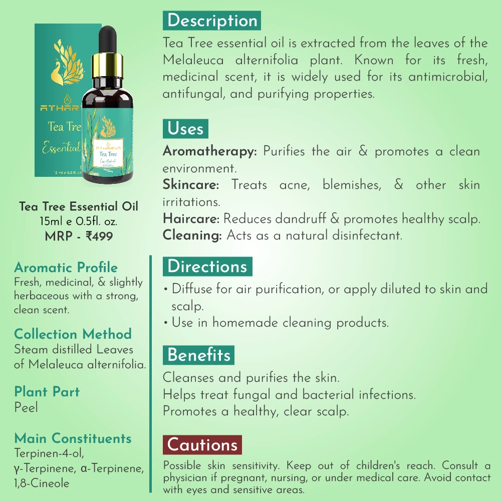 RBV B2B Atharva Tea Tree Essential Oil (15ml)-12 Pcs.